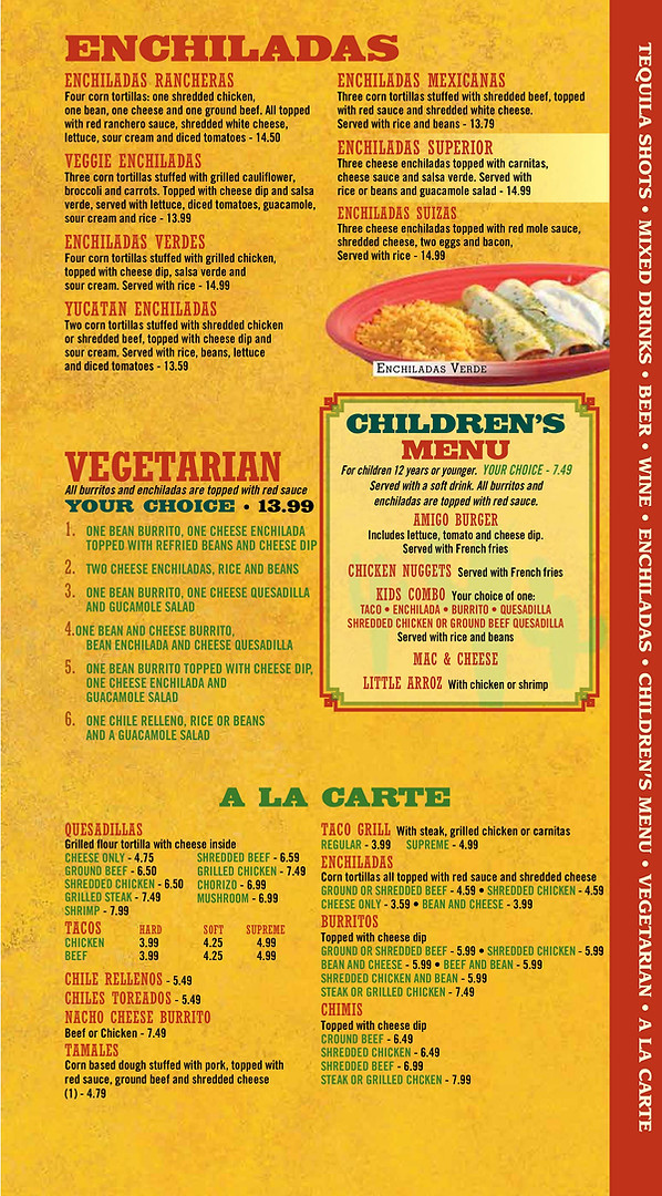 Menu Texas Margaritas